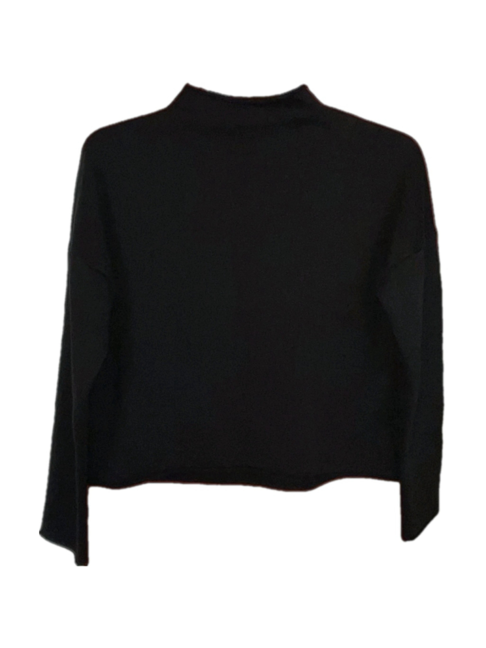 Lime & Vine Sweater Womens L Black Minimalist Mock Neck Side Zip Crop Pullover - Picture 2 of 4